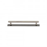 M Marcus Heritage Brass Stepped Design Cabinet Pull with Plate 96mm Centre to Centre